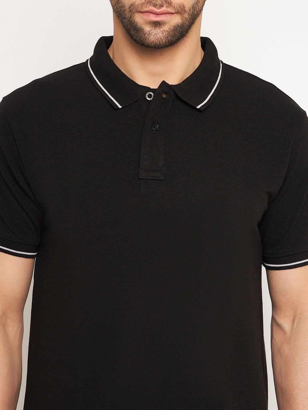 Neva Men Polo Neck Half Sleeves T-shirt Solid pattern Chest Pocket