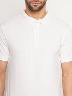 Neva Men Polo Neck Half Sleeves T-shirt Solid Pattern