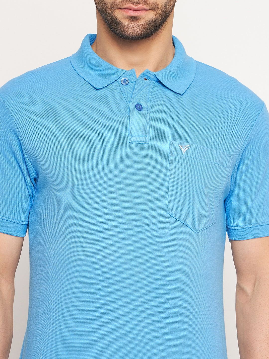 Neva Men Polo Neck Half Sleeves T-shirt Solid Pattern Chest Pocket