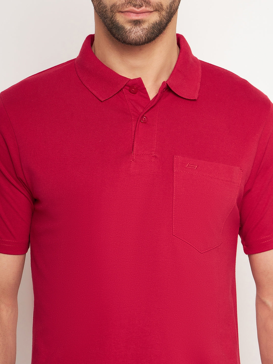 Neva Men Polo Neck Half Sleeves T-shirt Solid pattern Chest Pocket