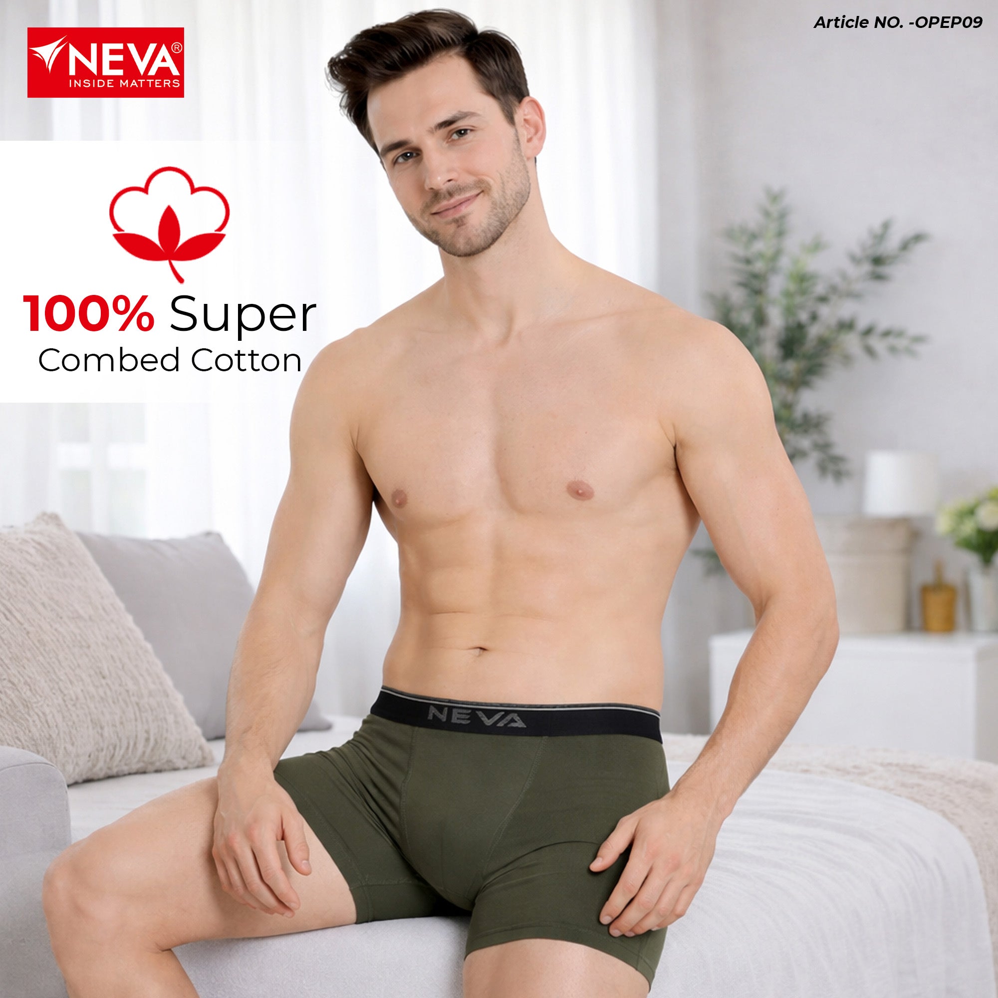 Rib Knit Top Elastic Trunk (Pack of 4)