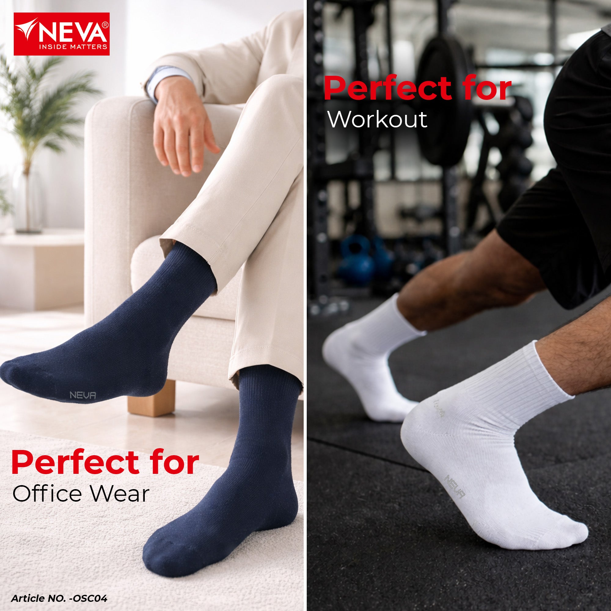 Crew Length Socks (Pack of 4)