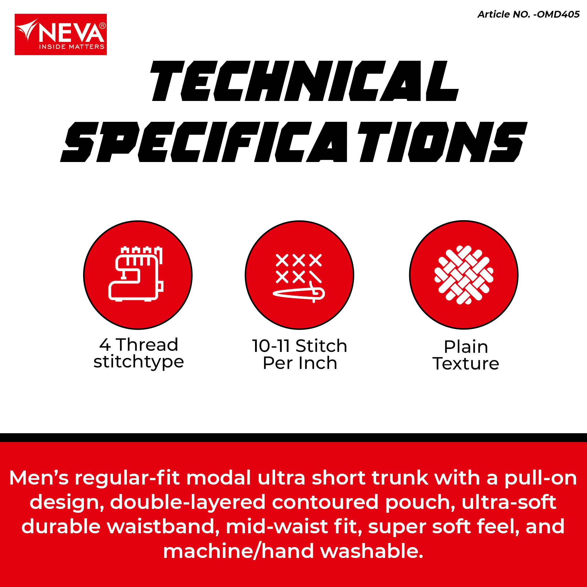 Modal Ultra Short Trunk (Pack of 3)