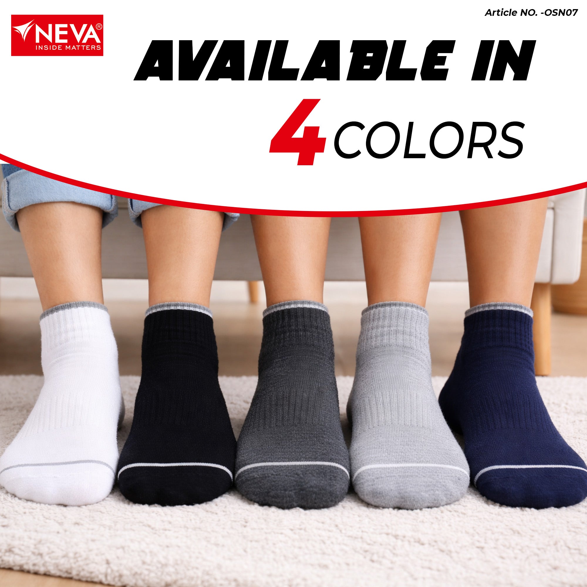 Ankle length socks (Pack of 4)