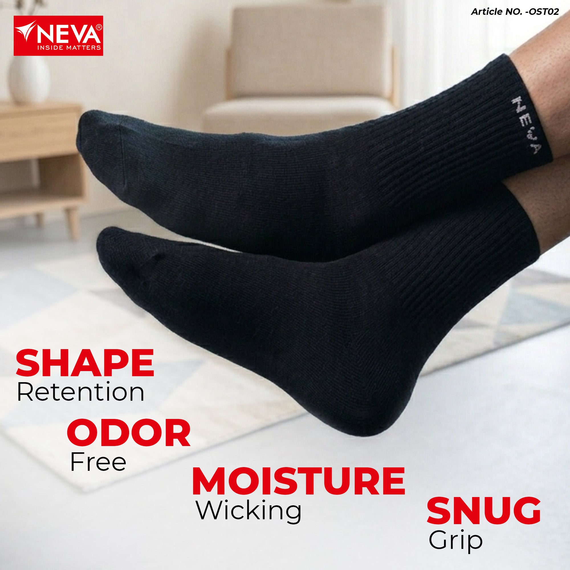 Crew length socks (Pack of 6)