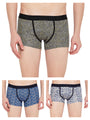 Neva Koolin Printed Men Short Trunk| Pack of 3|Anthra, Blue, Light Grey