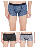 Neva Koolin Printed Men Short Trunk| Pack of 3|Blue,Light Grey,Black