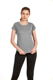 Neva Women Polycotton casualwear Round Neck Half Sleeve Summer Top - Light Grey