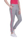 Neva Women's TrackPant in Elasticated Waistband with Side Pockets- Milange Grey