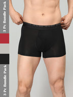 Neva Modal Solid Trunk for Men Elasticated Waistband Pack of 3
