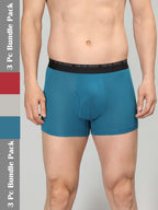 Neva Modal Solid Trunk for Men Elasticated Waistband Pack of 3