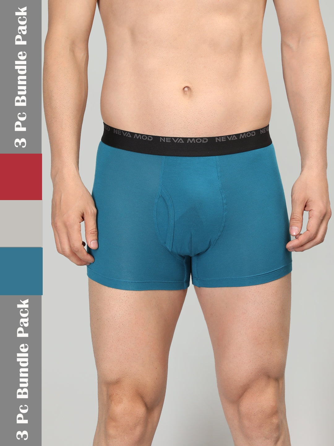 Neva Modal Solid Trunk for Men Elasticated Waistband Pack of 3