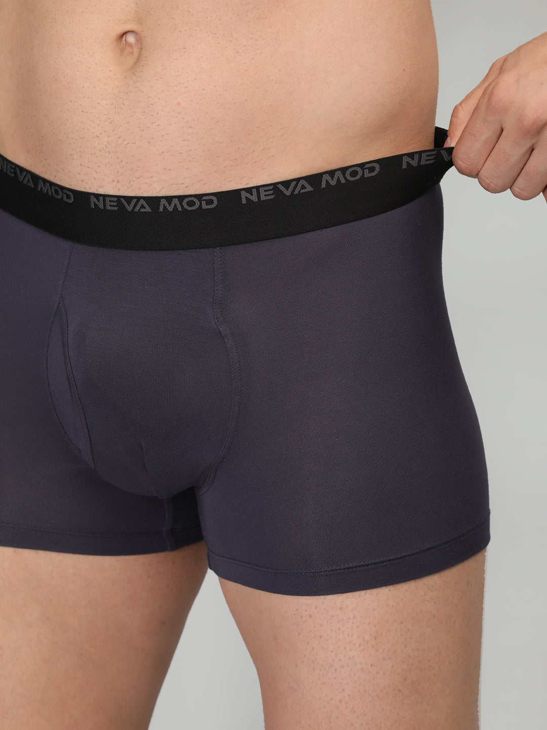 Neva Modal Solid Trunk for Men Elasticated Waistband Pack of 3