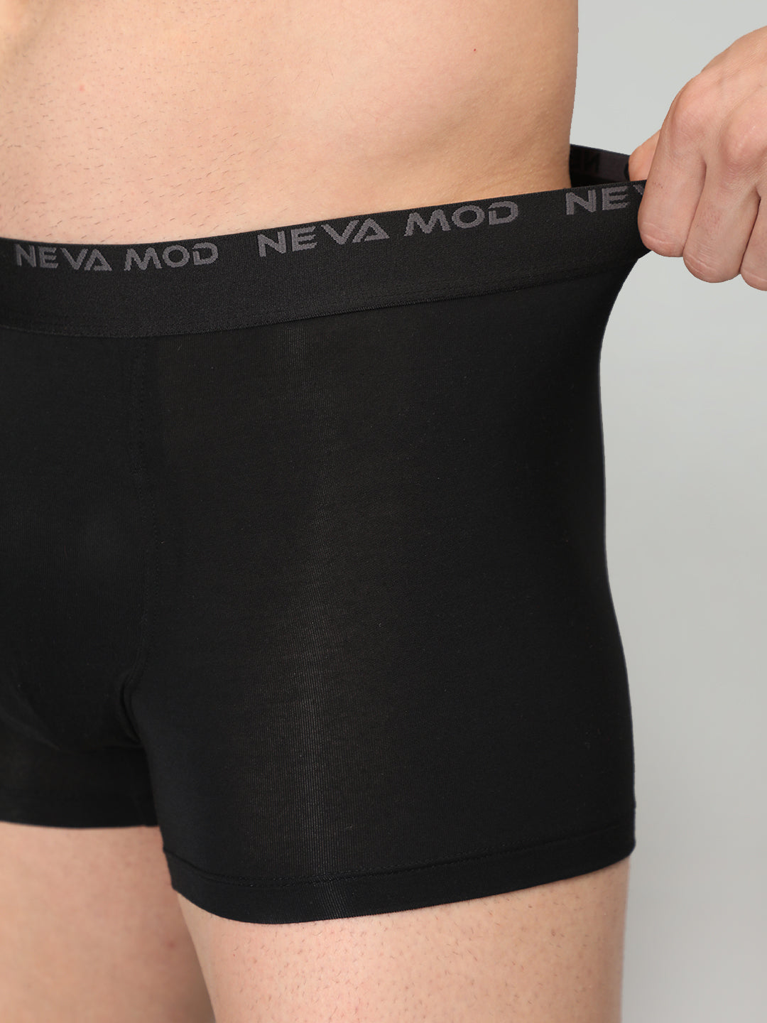 Neva Modal Solid Trunk for Men Elasticated Waistband Pack of 3