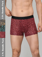 Neva Modal Printed Trunk for Men Elasticated Waistband Pack of 3