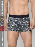 Neva Modal Printed Trunk for Men Elasticated Waistband Pack of 3