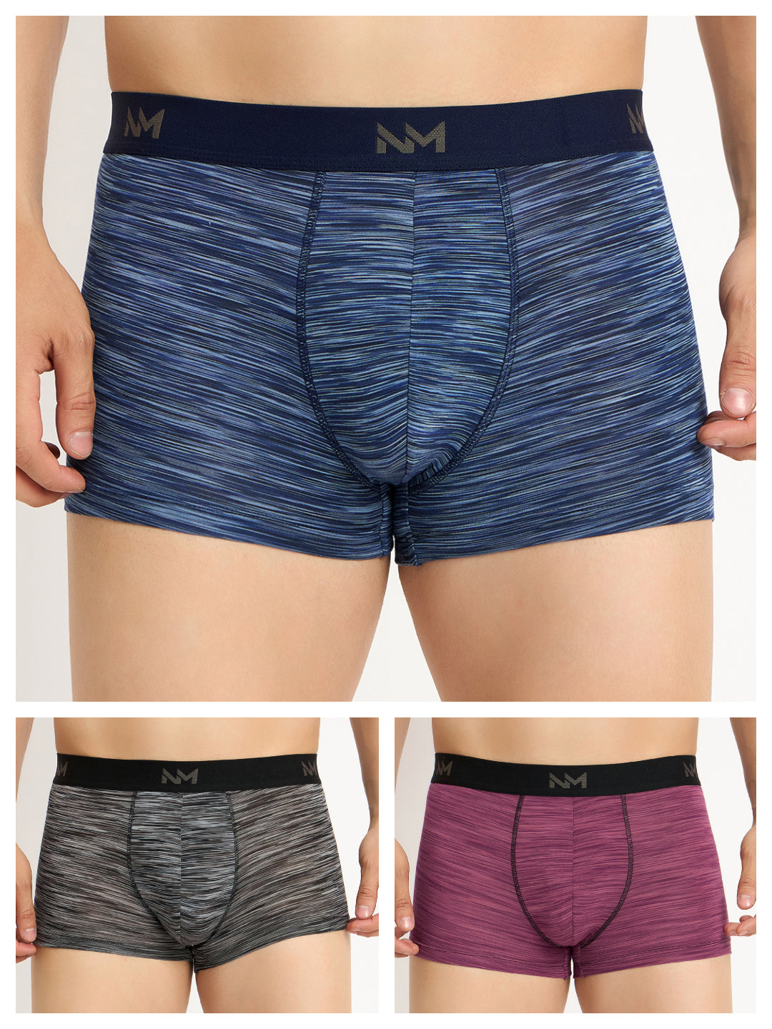 Neva Gents pack of 3 Trunk for Men elasticated waistband