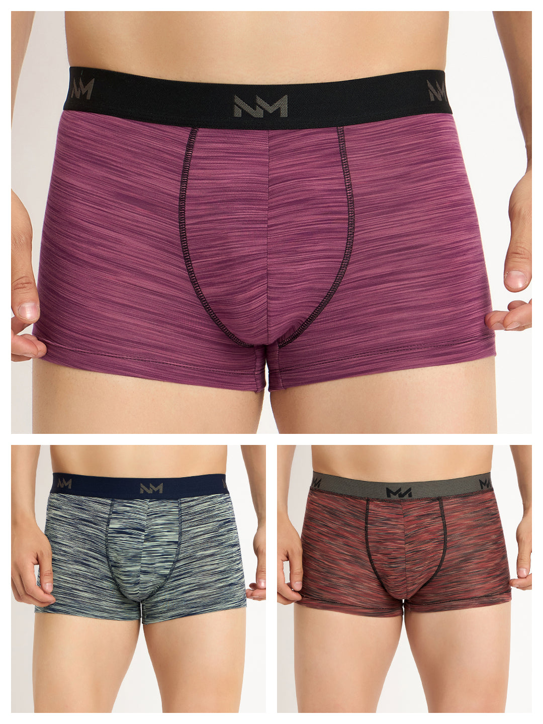 Neva Gents pack of 3 Trunk for Men elasticated waistband
