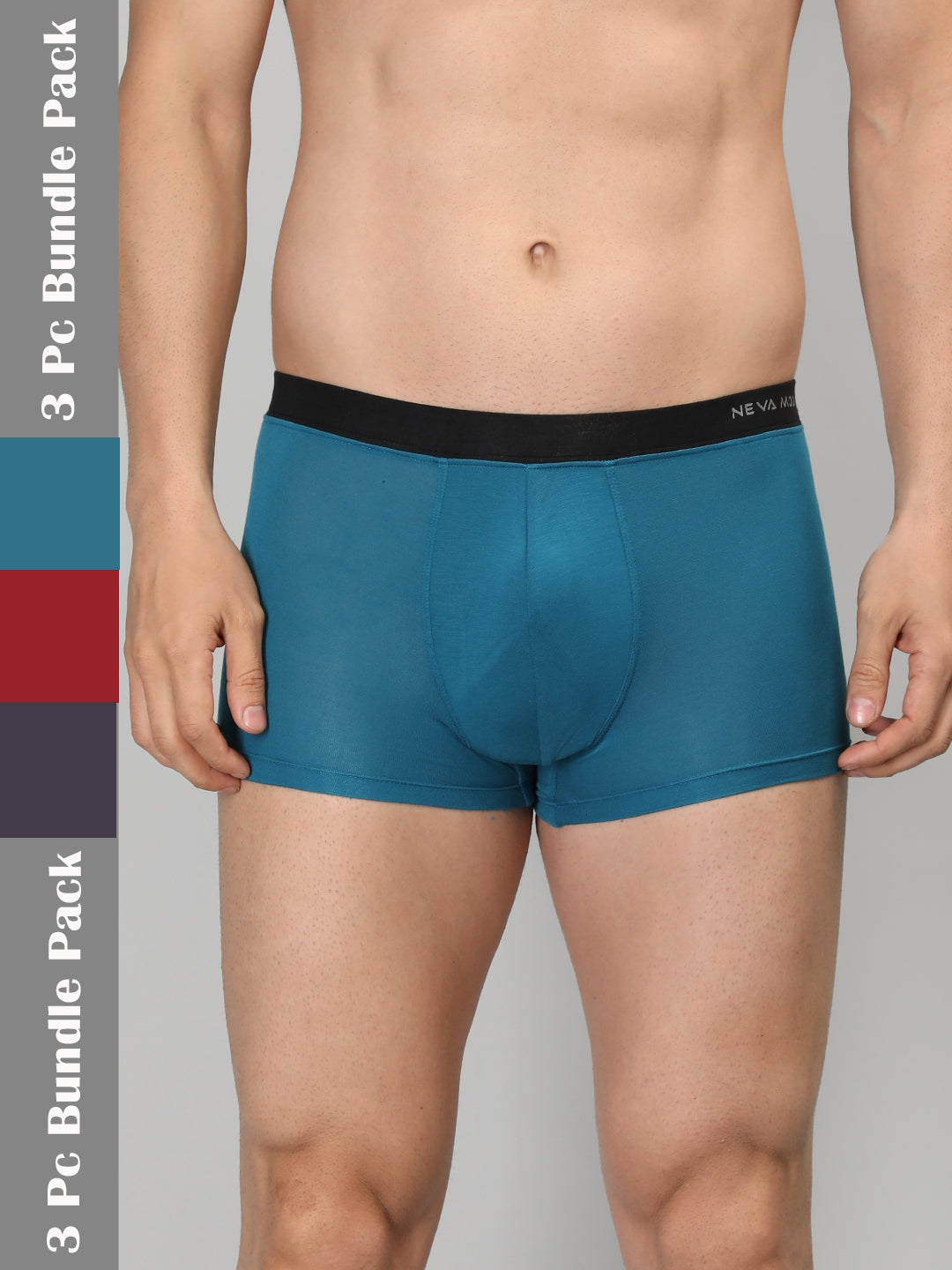 Neva Modal Solid Trunk for Men Elasticated Waistband Pack of 3