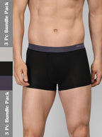 Neva Modal Solid Trunk for Men Elasticated Waistband Pack of 3