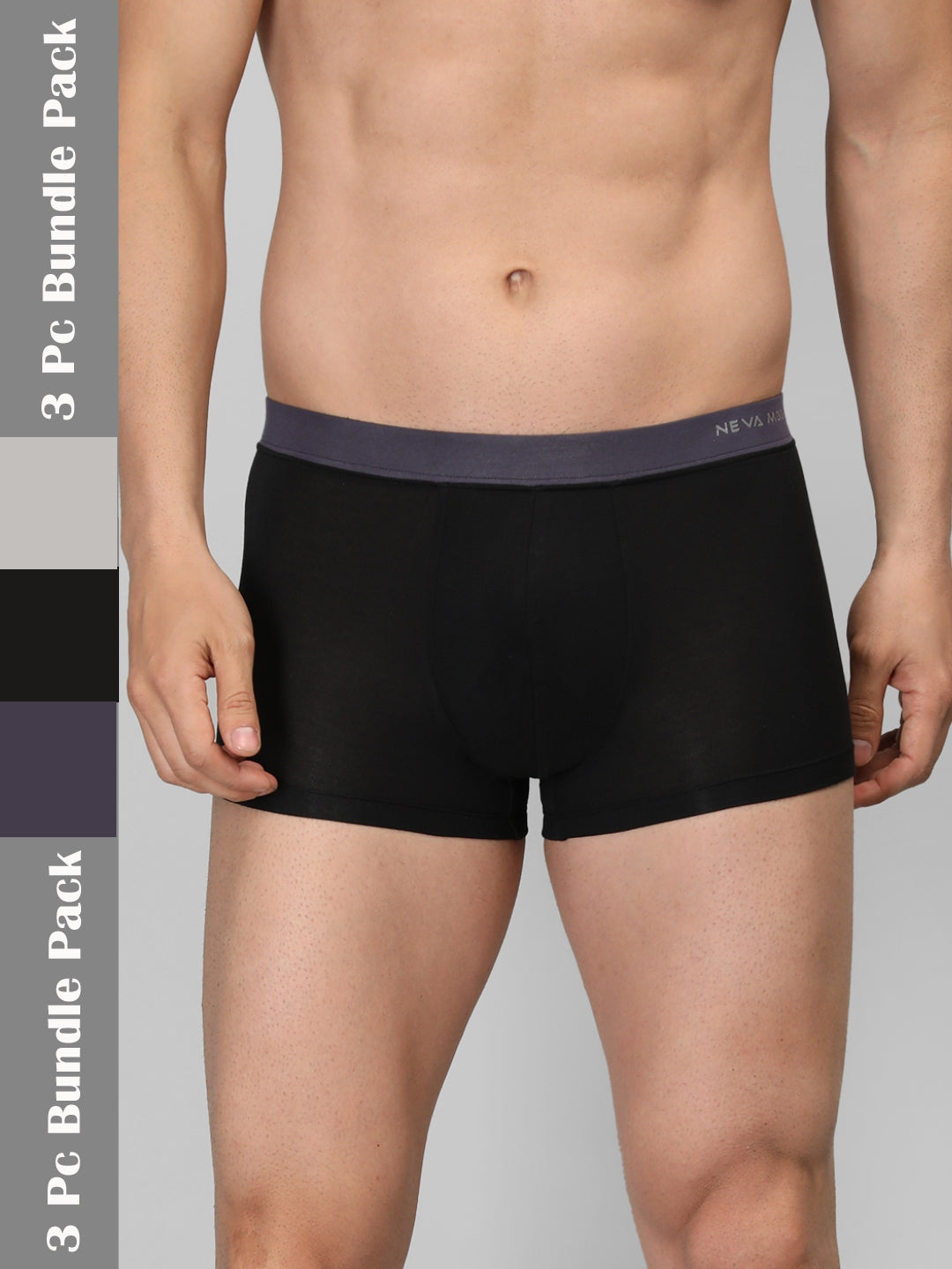 Neva Modal Solid Trunk for Men Elasticated Waistband Pack of 3