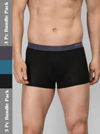 Neva Modal Solid Trunk for Men Elasticated Waistband Pack of 3