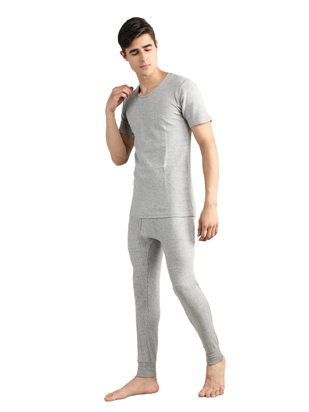 Neva Men's Esancia Round Neck Half Sleeve Thermal Upper & Bottom Set