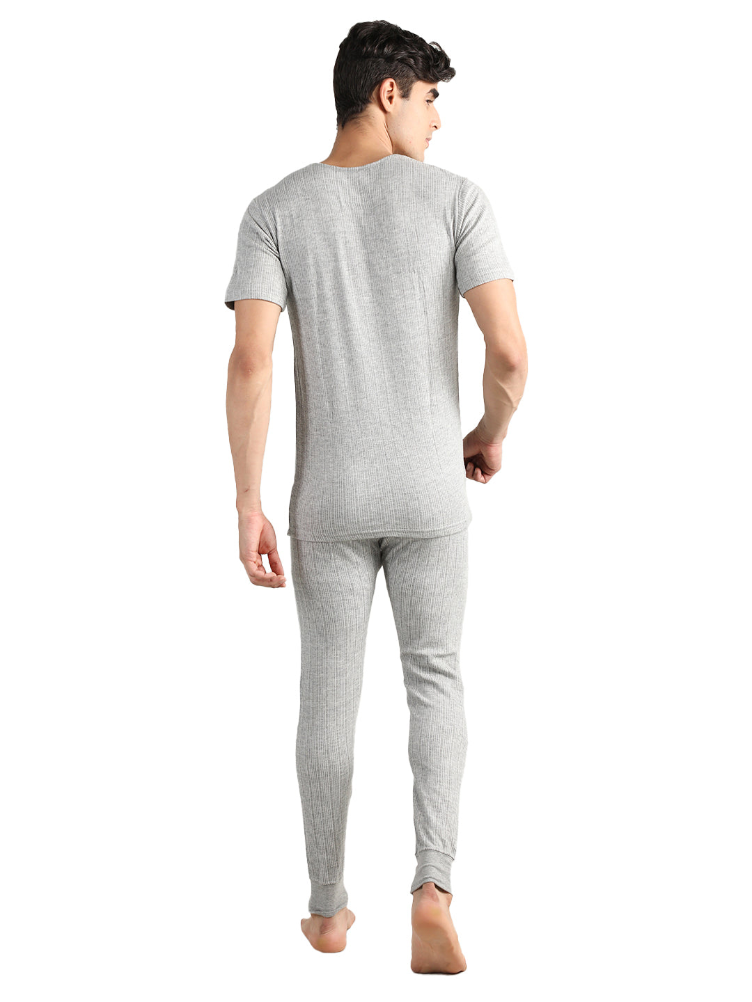Neva Men's Esancia Round Neck Half Sleeve Thermal Upper & Bottom Set