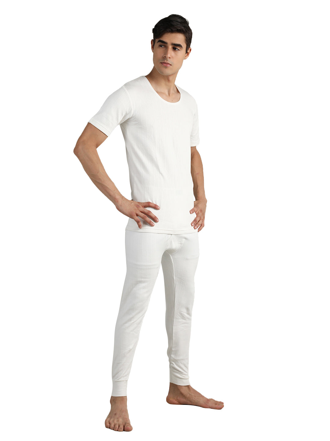 Neva Men's Esancia Round Neck Half Sleeve Thermal Upper & Bottom Set