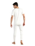 Neva Men's Esancia Round Neck Half Sleeve Thermal Upper & Bottom Set