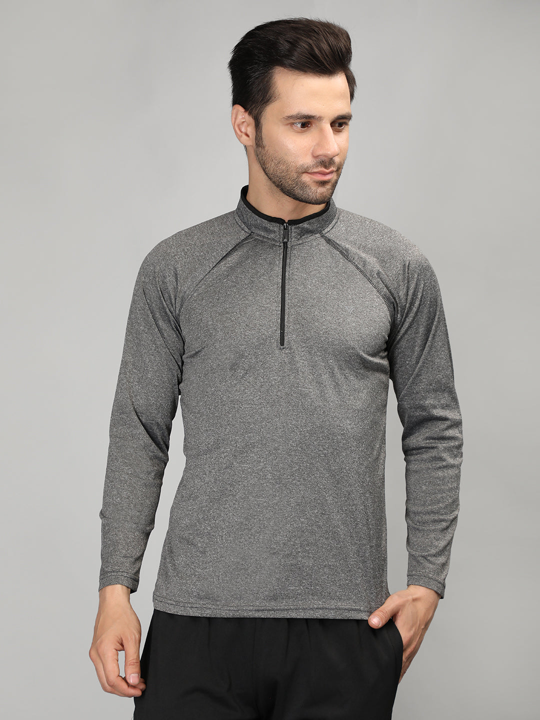 Neva Men T-Neck Full Sleeves T-shirt Textured pattern