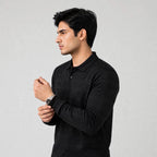 Sap Jacquard Knit F/S Pocket Polo T-Shirt