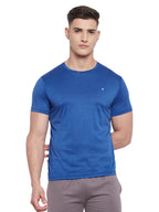 Neva Men Round Neck Half Sleeve Sports wear T-shirt- Denim