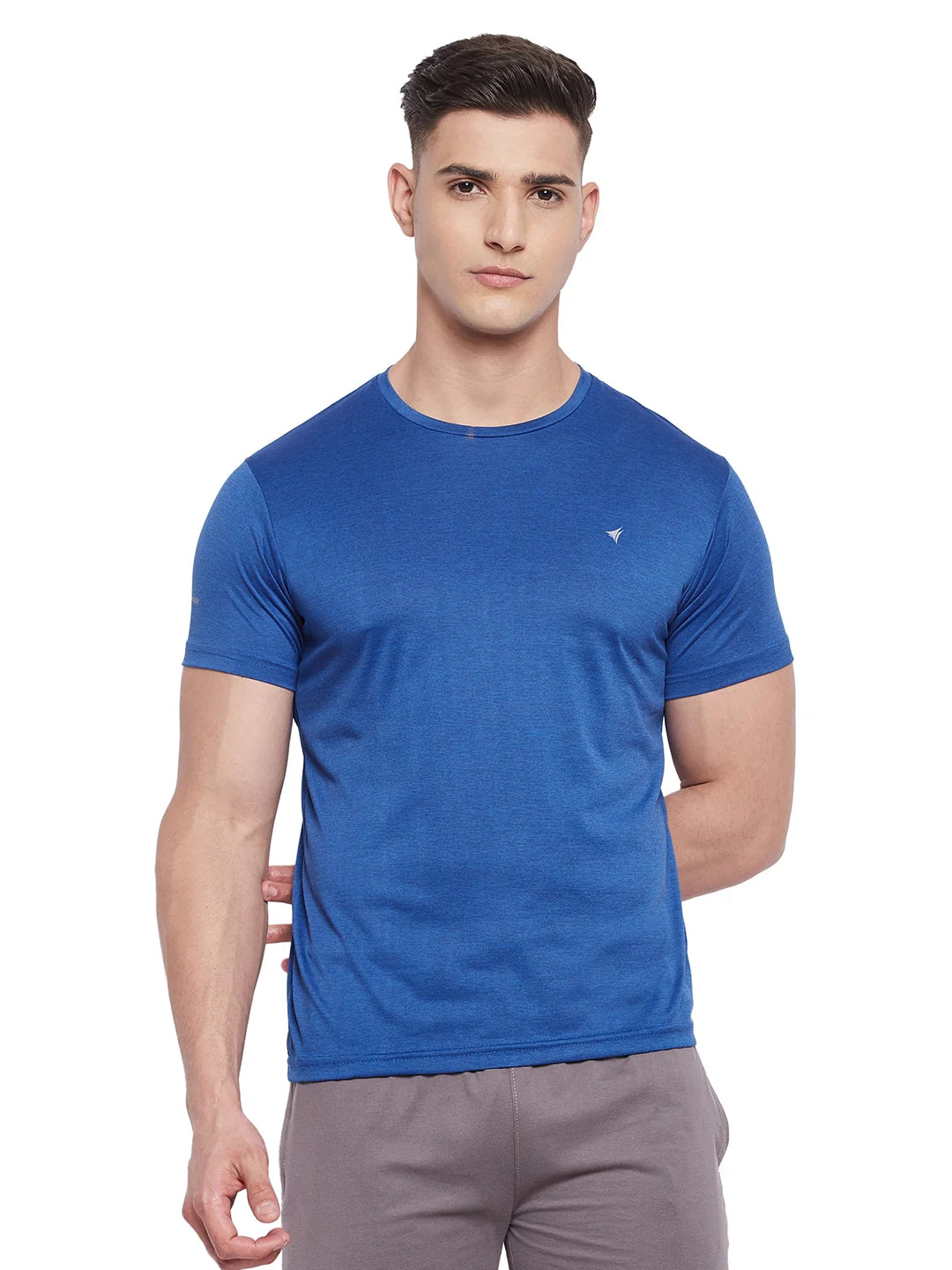 Neva Men Round Neck Half Sleeve Sports wear T-shirt- Denim