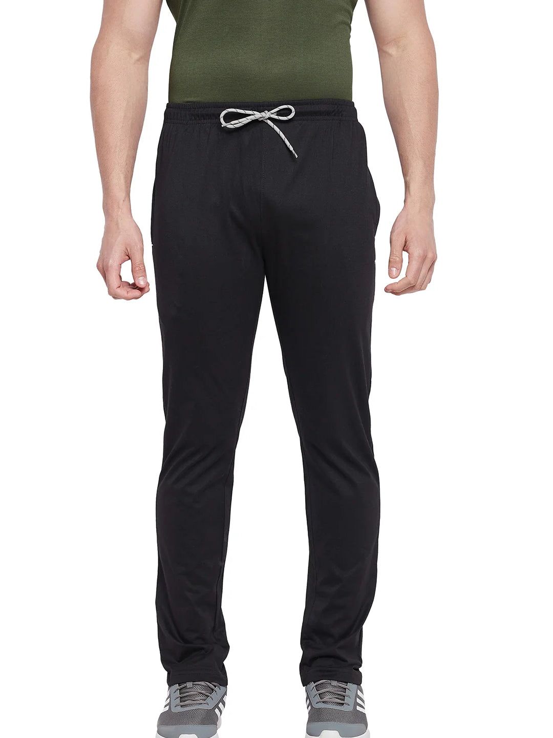 Neva Men Kc Sinker Fabric Trackpant with One Side Zip Pocket- Black