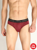Neva Koolin Solid V-Shape Mens Brief-Maroon- Pack of 2 Pcs