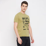 LivFree Men's T-Shirt Round Neck Half Sleeves in Printed pattern  - Beach Mix