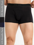 Neva MAXX Gents pack of 2 Trunks elasticated waistband front open fly