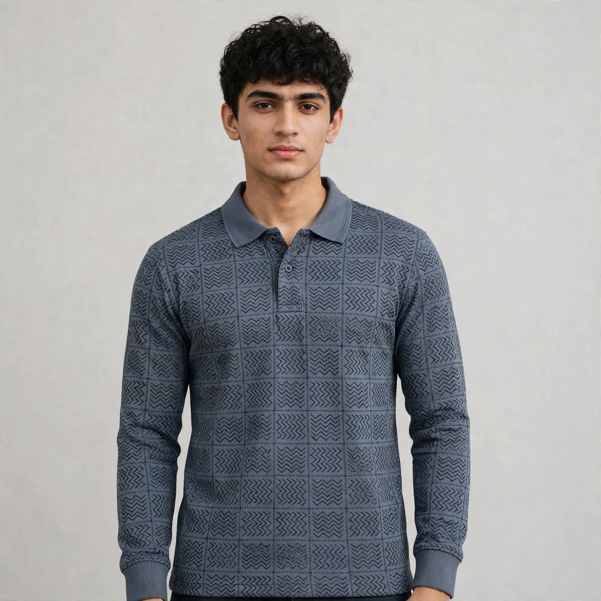 Sap Jacquard Knit F/S Pocket Polo T-Shirt