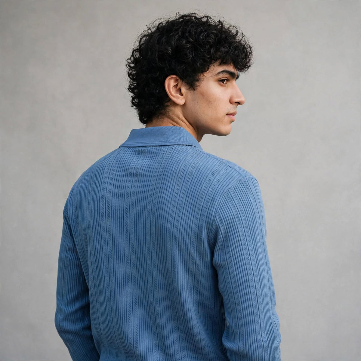 Men's Jacquard Knit Full Sleeve T-Shirt