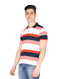 Neva Men Polo Neck Half Sleeves T-shirt Color Block pattern