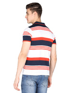 Neva Men Polo Neck Half Sleeves T-shirt Color Block pattern