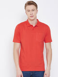 Neva Men cotton rich casualwear Summer Polo Half Sleeve T-Shirt - Rust
