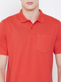Neva Men cotton rich casualwear Summer Polo Half Sleeve T-Shirt - Rust