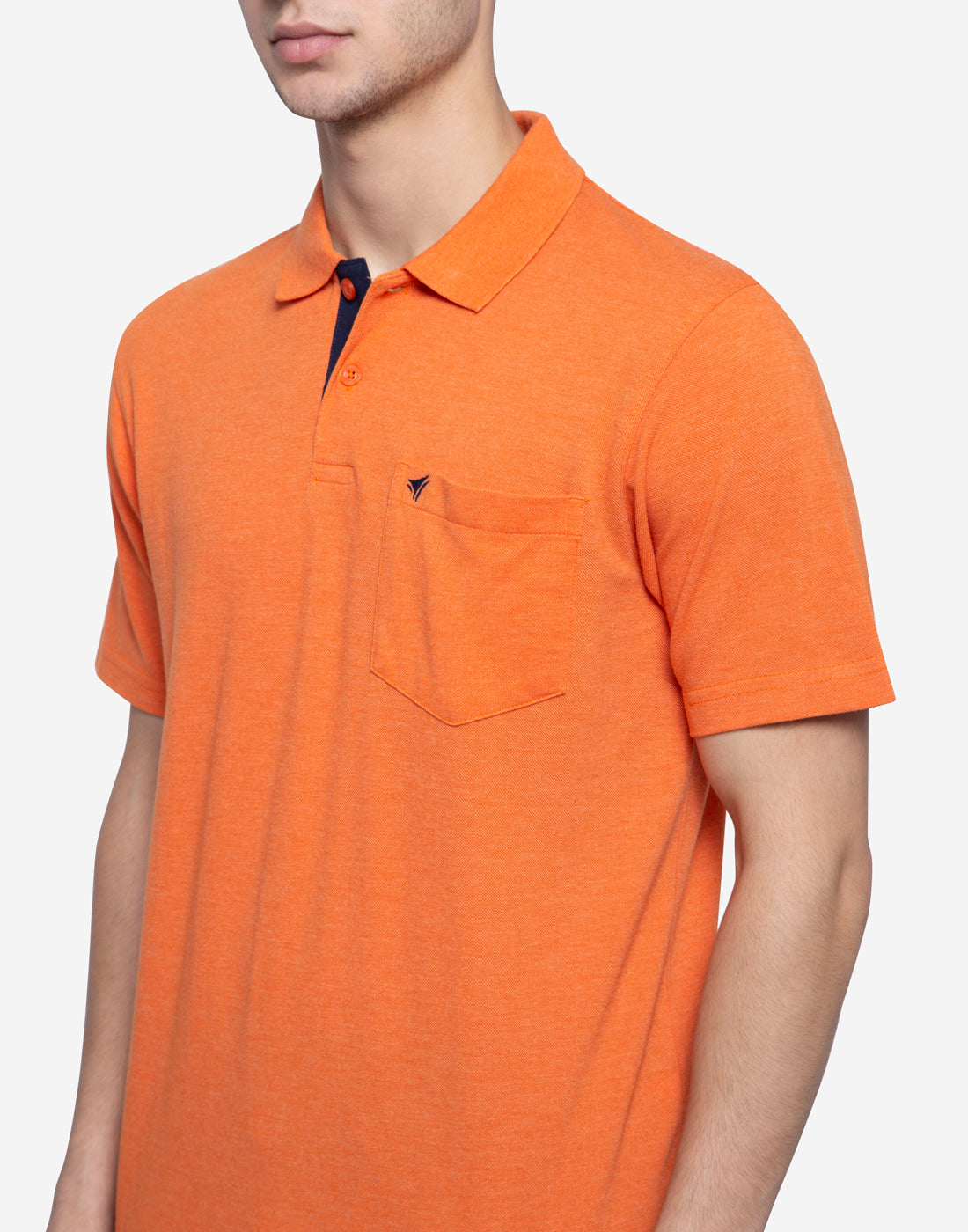 Neva Men cotton rich casualwear Summer Polo Half Sleeve T-Shirt - Orange Milange