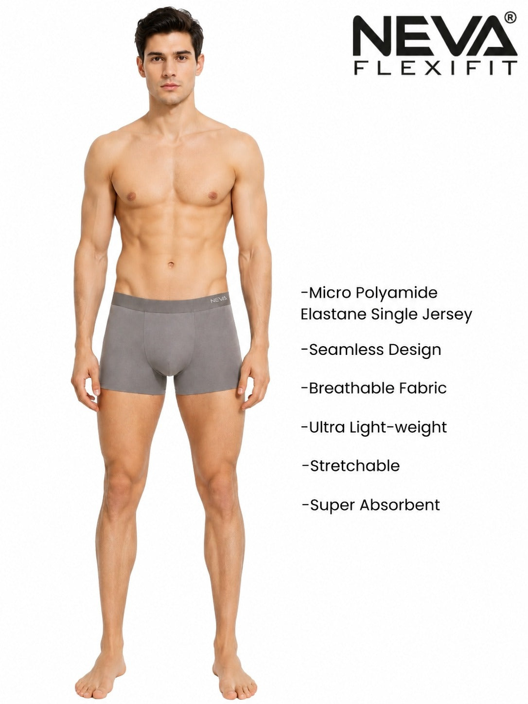 NEVA Men's Micro Polyamide Elastane Seamless Short Trunk