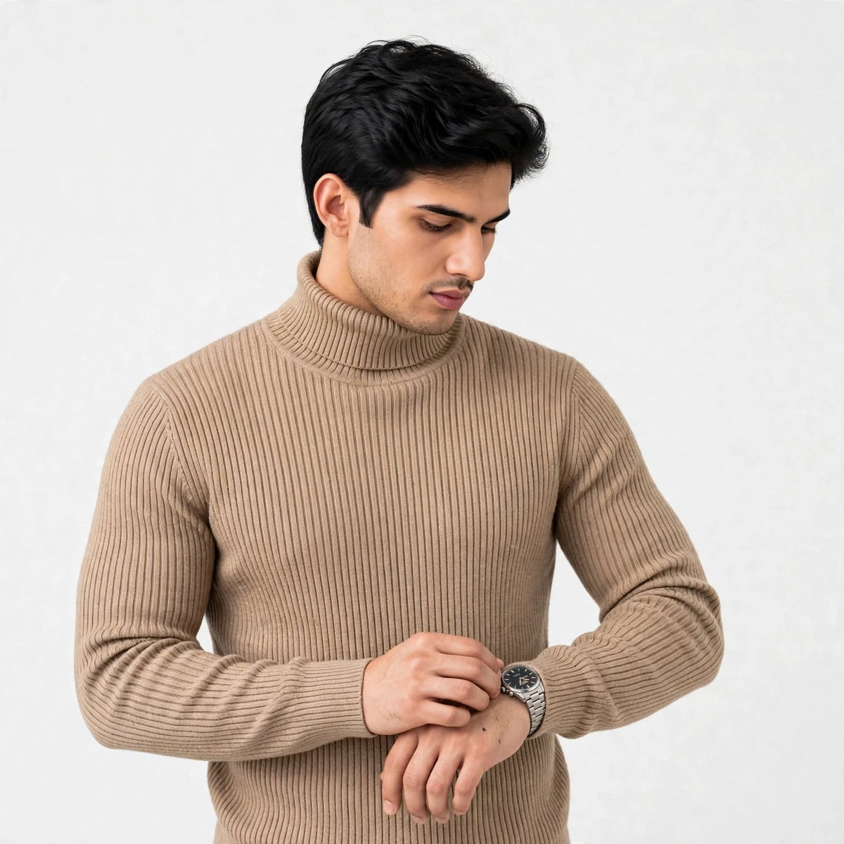 Gents High Neck Ribbed Under Jacket