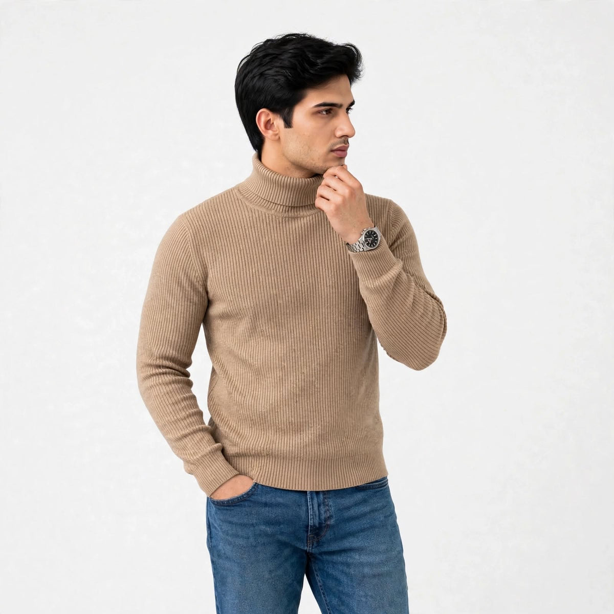 Gents High Neck Ribbed Under Jacket