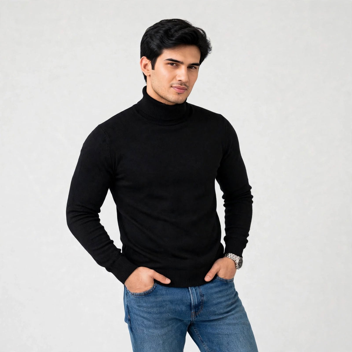 Gents High Neck Ribbed Under Jacket