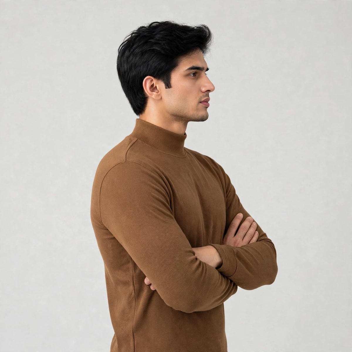 NEVA Gents Flat Back Rib T-Neck Layering Under Jacket